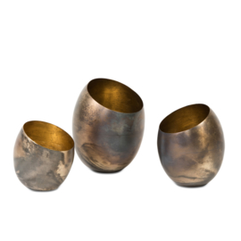 T-light holder set of 3  gold antique leafing  MD Collectie