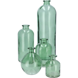 Bloemenvaas/siervaas Fles glas  groen 41cm