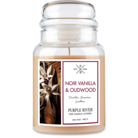 Noir Vanilla & Oudwood large Geurkaars Purple River
