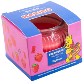 Strawberry Happiness  Haribo kleine geurkaars in doosje 85 g