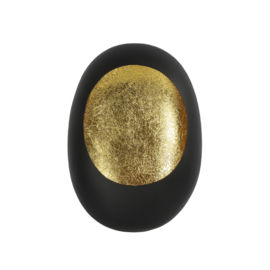 Wand theelicht houder Egg Zwart/goud. S