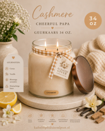 Cashmere  geurkaars Cheerful Candle Papa Collectie 155 branduren