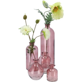 Bloemenvaas/siervaas Fles Roze 25 cm