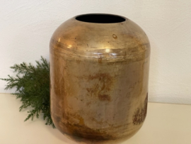 Vaas Bloempot  silver old brass   20 x 26 cm MD Collectie
