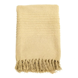 Cotton plaid throw Rosie yellow – 170 x 130 cm – warm okergeel