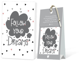 Follow your dreams Geurtasje - Wenskaart Incl envelop 12,5 x 8 cm