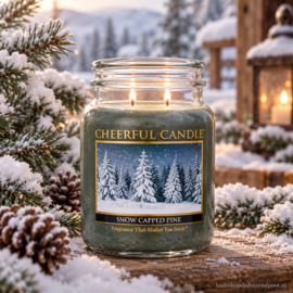 Snow Capped Pine Geurkaars Cheerful 2 wick 680 gram – 2 lonten