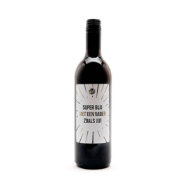 Fles Rode wijn Met tekst 'Super blij met een vader zoals jij'   Vin Rouge 2017 - Vin de France - 0.75l