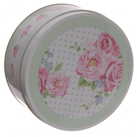 Set ronde blikken rozenprint (groot & klein)