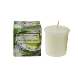 Witte thee & Eucalyptus  Heart & Home  Votive Geurkaars  52 gram