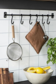 Ib Laursen rek met 6 S-haken zwart metaal 50 cm