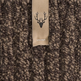 SOXS® Deer Label  bruine wollen unisex sokken kuithoog Mt 37-41