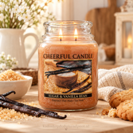 Sugar & Vanilla Bean Geurkaars Cheerful 2 wick 680 gram – 2 lonten