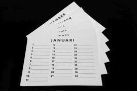 Setje Kalenderbladen voor Artikel 7211 Gebroken Wit – 27 x 20 cm