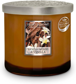 Sandalwood & Vanilla  geurkaars Heart & Home® Ovaal 220 gram