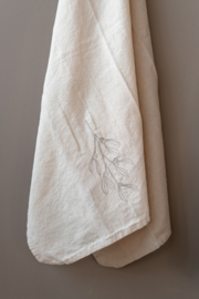 Festive Mistletoe kerst theedoek set van 2 - taupe - beige
