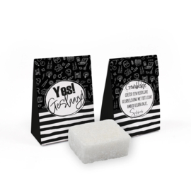 Yes, Geslaagd -Amberblokje in cadeaudoosje