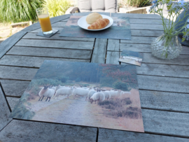 Placemat  Schaapskudde in Exloo gelamineerd 42x30 cm