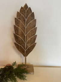Ornament Blad naturel  hout 54 x 9 cm