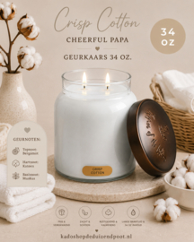 Crisp Cotton geurkaars Cheerful Candle Papa Collectie 155 branduren