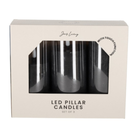 LED stompkaarsen zwart set van 3  Jens Living