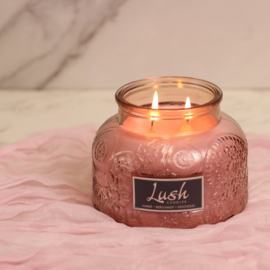 Cheerful Candle Large Geurkaars  Amber  Bergamot  Patchouli 20 Oz Lush Rose