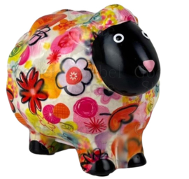 Pomme Pidou spaarpot schaap "Peluche" Creme  Keramiek 15,5 cm x 11.5 cm x 12cm