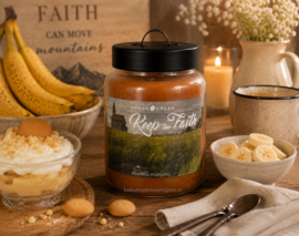 Banana Pudding (label Keep the Faith) geurkaars - Goose Creek Candle Artwork Large Jar (680 gram)