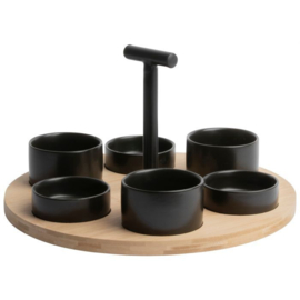 Gusta® Lazy Susan Serveerplank Draaibaar met bakjes ø32cm