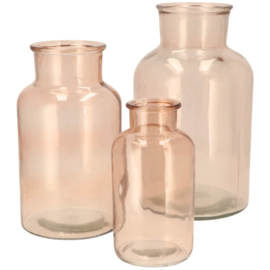 Glazen Fles Vaas – Oranje Countryfield (17 x 17 x 30 cm)