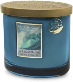 Ocean Sapphire geurkaars Heart & Home® Ovaal 220 gram