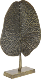 Ornament Metaal Leaf op voet  antiek brons 34x9x43 cm