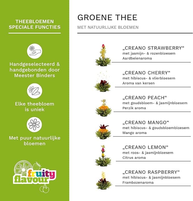 Theebloemen - Magnetische Geschenkdoos 6 stuks - Groene Thee