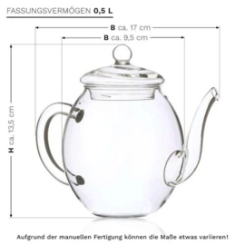 Theebloemen Creano set met glazen theepot zwarte thee