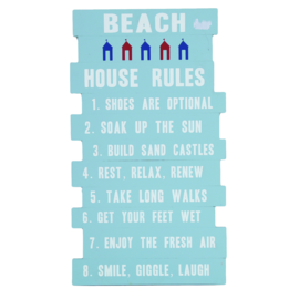 Tekstbord Beach House Rules