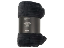 Gusta fleece deken donkergrijs 125x150 cm – zachte plaid met relië