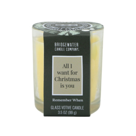 All I Want for Christmas  geurkaars in glas Bridgewater Candle Company 25 Branduren