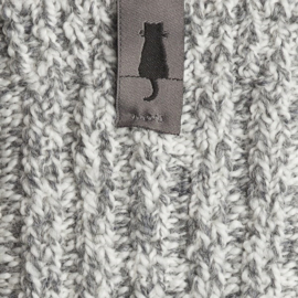 SOXS® Crazy Cat label unisex grijze wollen sokken kuithoog Mt 37-41