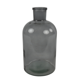 Bloemenvaas/siervaas Fles  Antraciet grijs 27 cm