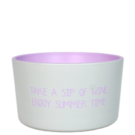 My Flame buitenkaars ‘Take a sip of wine. Enjoy summer time.’ – Bella Citronella (citrus & vanille)