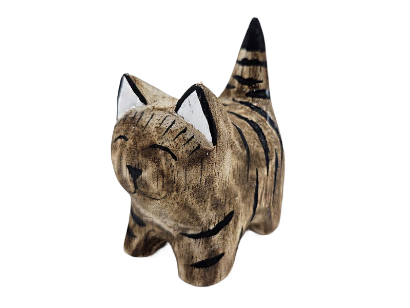 Kat staand hout 5x7cm