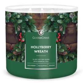 Hollyberry Wreath Goose Creek Candle® 3 Wick 411 gram