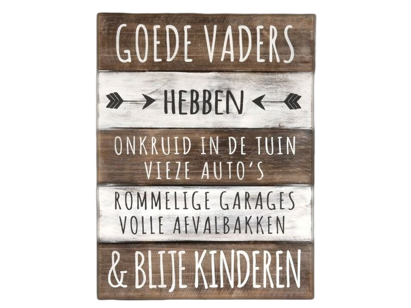 Houten Tekstplank / Tekstbord 40x30cm "Goede Vaders"