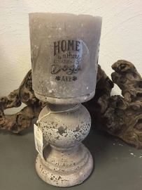 Grijze kaars met tekst Home is where the  Dog "s are