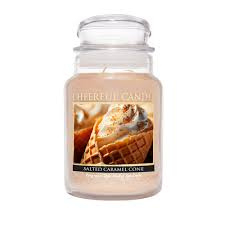Salted Caramel Cone Geurkaars Cheerful 2 wick 680 gram – 2 lonten