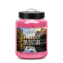 Strawberry Jam (Label Hello Adventure) geurkaars - Goose Creek Candle Artwork Large Jar 680 gram