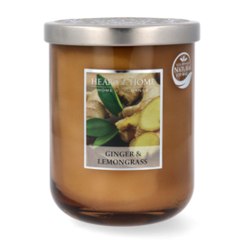 Ginger & Lemongrass Heart & Home Veganistische soja-wasmix Geurkaars 340 gram