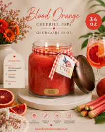 Blood Orange geurkaars Cheerful Candle Papa Collectie 155 branduren