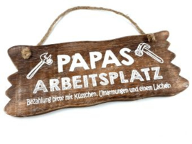 Hängeplatte 12x30cm Papas Arbeitsplatz