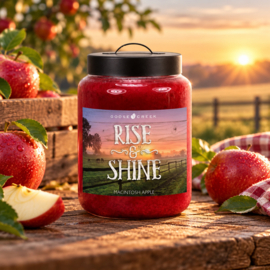 Macintosh Apple ( Label Rise & Shine ) Geurkaars  Goose Creek Artwork  Candle  150 Branduren
